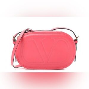 New VALENTINO GARAVANI Vitello Small Logo Go Crossbody Bag Deep Rose